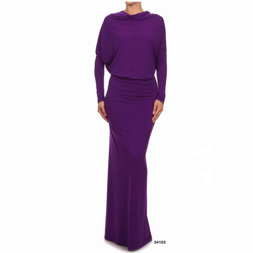 Purple Multi Way Maxi Women's Cocktail Dress NEW